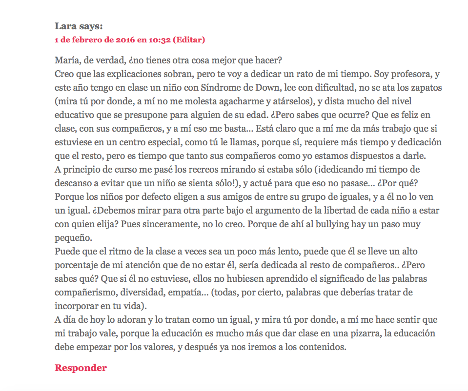 Comentario Lara (las locas de aqui y ahora)