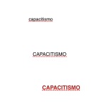 Imagen donde aparece tres veces la palabra capacitismo subrayada en rojo por el corrector del procesador de textos