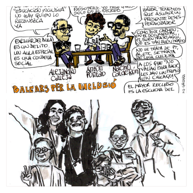 Composición donde aparecen dos imágenes de los dibujos de David González Gándara a los que se alude en el párrafo anterior.