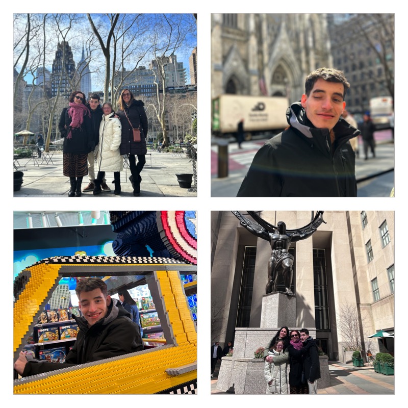 Composición con fotos de distintos momentos que describe Antón de este día.